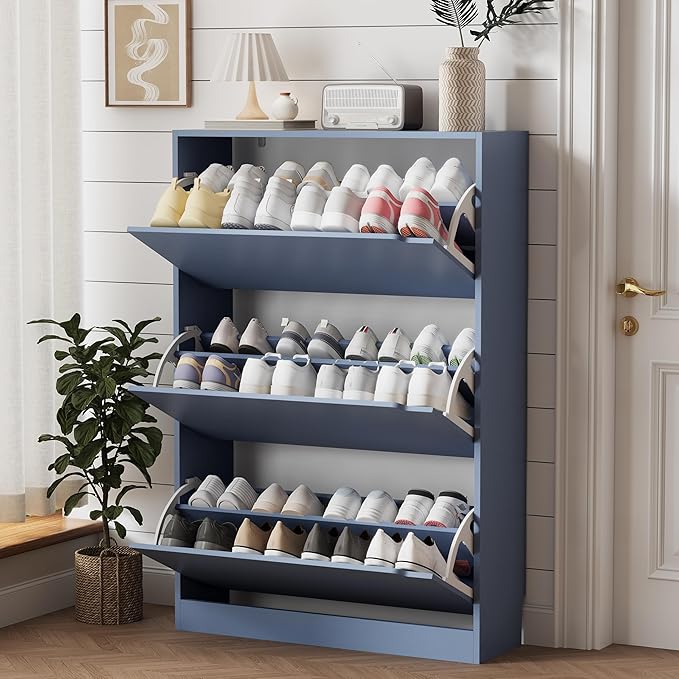Ez Thin Wooden Shoe Rack – 3 Doors