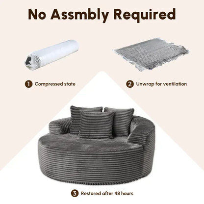 59" compressed fluffy sofa