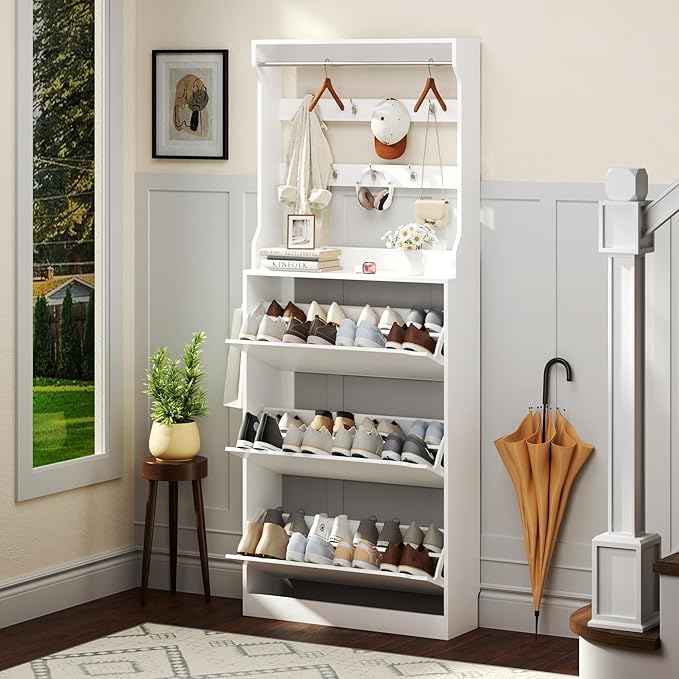 Ez Thin Wooden Shoe Rack – 3 Doors