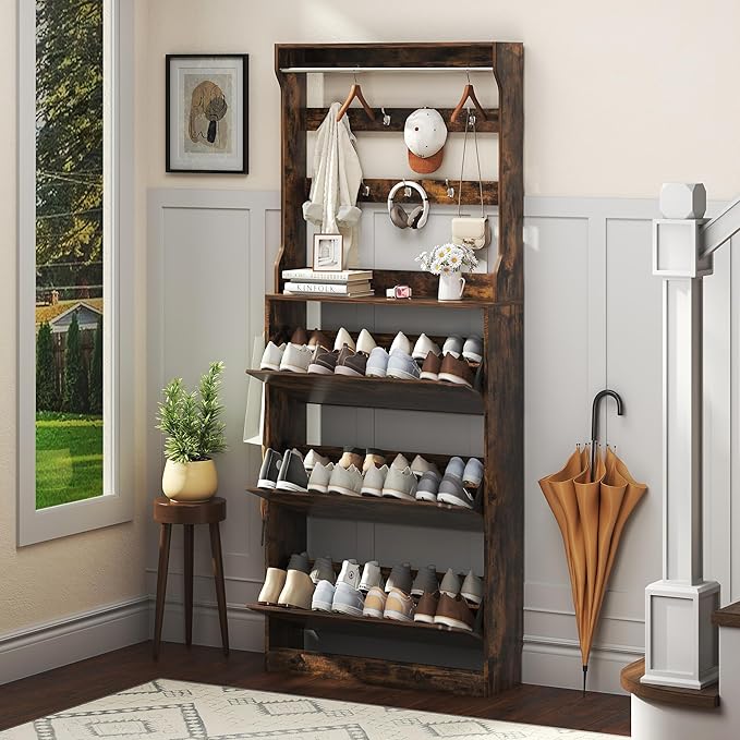 Ez Thin Wooden Shoe Rack – 3 Doors