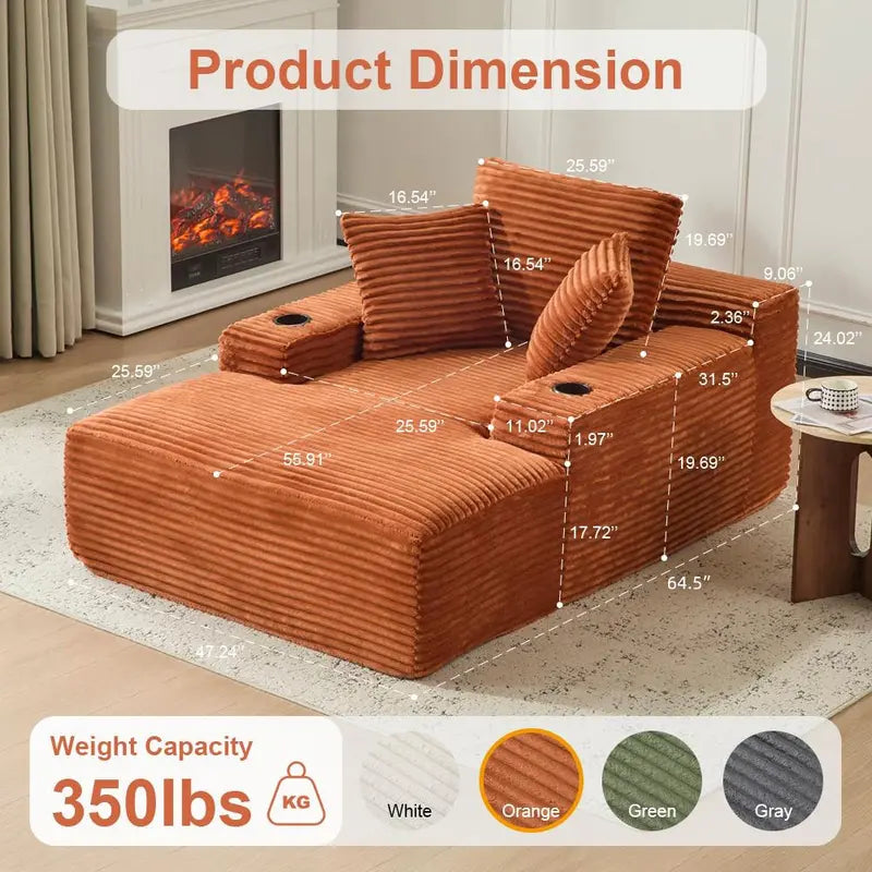 Boneless Chaise Lounge ☁️ – 64" Comfort