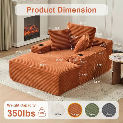 Boneless Chaise Lounge ☁️ – 64" Comfort