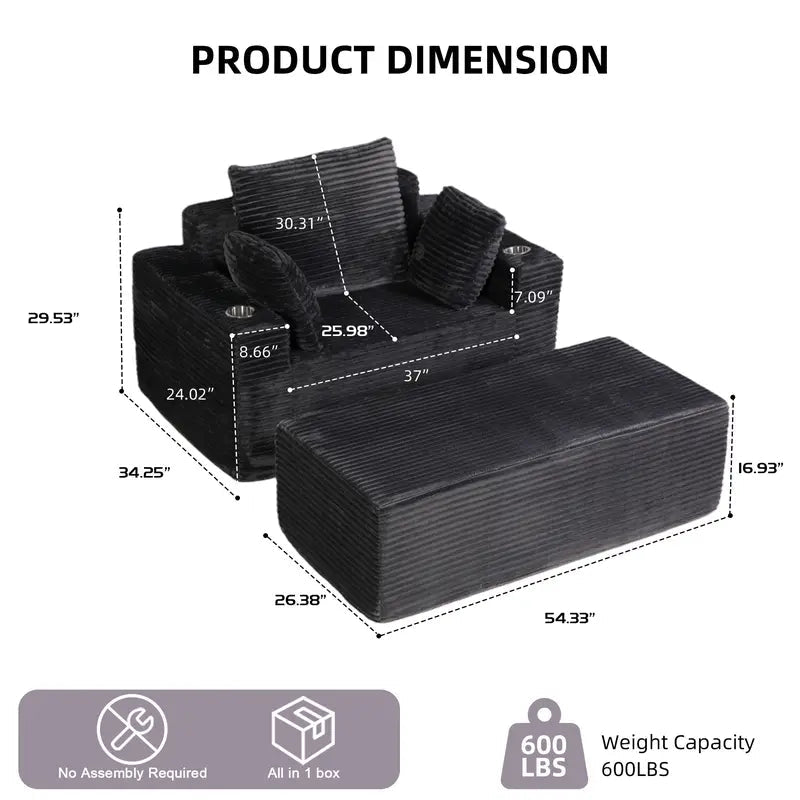 Boneless Chaise Lounge ☁️ – 64" Comfort