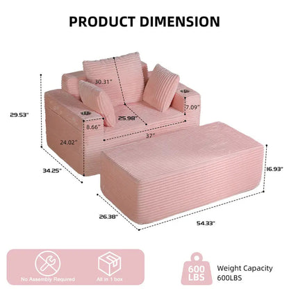 Boneless Chaise Lounge ☁️ – 64" Comfort