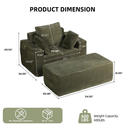 Boneless Chaise Lounge ☁️ – 64" Comfort