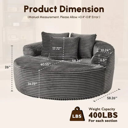 59" compressed fluffy sofa